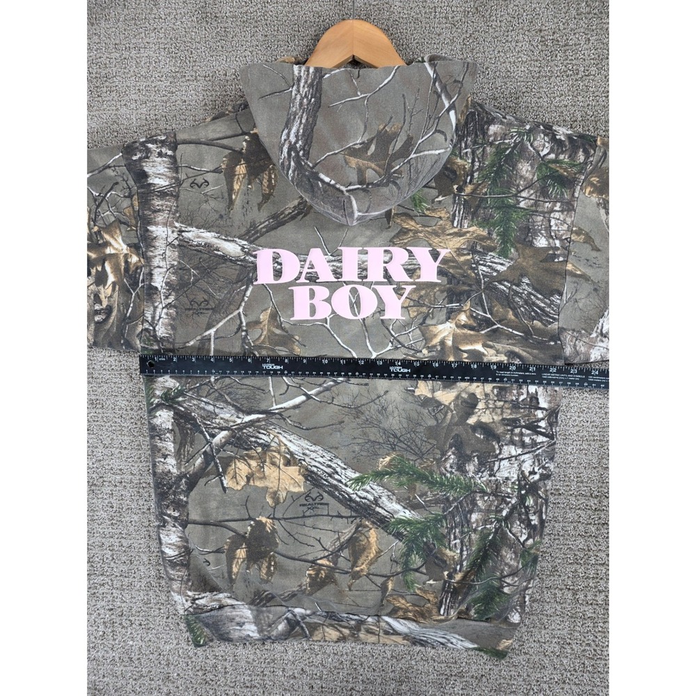 Dairy Boy Realtree Camo Hoodie Pink Logo Pullover Sweatshirt Large Womens - Picture 9 of 10
